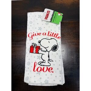 Peanuts Snoopy Christmas Kitchen Towels Give a Little Love Snowflake Gift